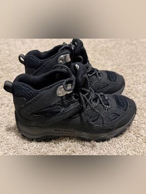 Merrell Moab 3 Mid Waterproof Hiking Boots Kids Size 13 Black Trail